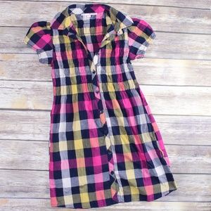 Tally Weijl Dresses - Tally Weijl Navy, Pink & Yellow Flannel Mini Dress Tally Weijl Dresses - Tally Weijl Navy, Pink & Yellow Flannel Mini Dress